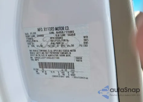 2005 Mercury Mariner Luxury/Premier from USA, damaged, VIN 4M2CU57155DJ21100